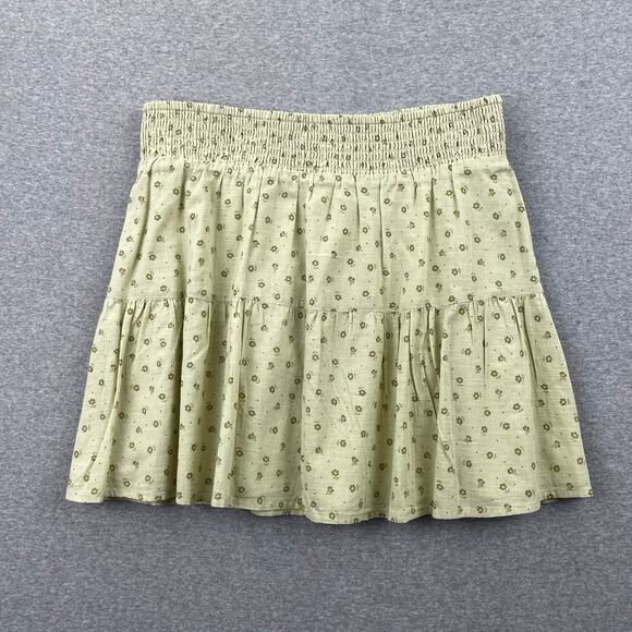 NWOT BP Nordstrom Green Disty Floral Tiered Cotton Skirt Fairy Soft Grunge Boho - Picture 2 of 10